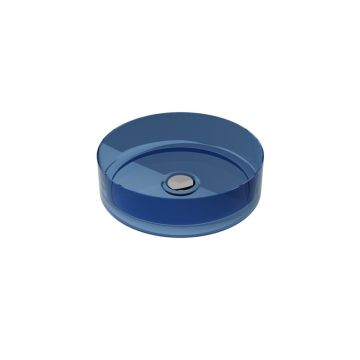 Umywalka nablatowa 36x10 cm maskownica czarny mat Besco Enya blue wave UME-36-BWB