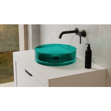 Umywalka nablatowa 36x10 cm syfon chrom Besco Enya ocean breeze UME-36-OBC