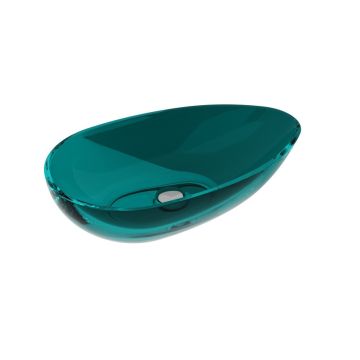 Umywalka nablatowa 60x35x15 cm syfon chrom Besco Neya bez otw. ocean breeze UMN-60-OBC