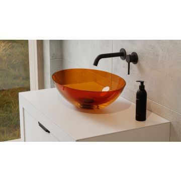 Umywalka nablatowa 50x35x15 cm maskownica biała Besco Anya bez otw. earth rust UMA-50-ERW