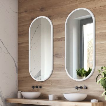 Lustro Ambient – owalne w białej ramie 70x90cm GieraDesign AMB/WH/70x90