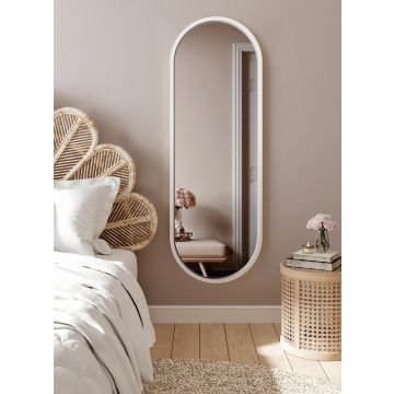 Lustro Ambient – owalne w białej ramie 60x125cm GieraDesign AMB/WH/60x125