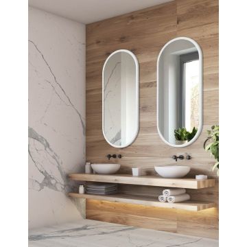Lustro Ambient – owalne w białej ramie 50x70 GieraDesign AMB/WH/50x70