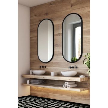 Lustro Ambient – czarne owalne 40x105 cm GieraDesign AMB/BK/40x105