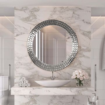 Okrągłe lustro GieraDesign Aurora 70cm silver ARO/SV/70