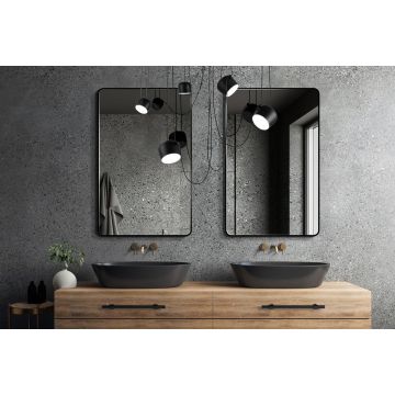 Lustro Billet GieraDesign 50x100cm– czarne z zaokrąglonymi rogami BIL/SL/BK/50x100