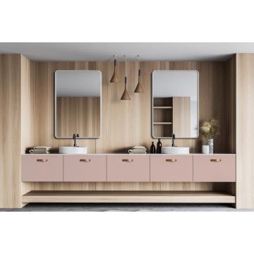 Lustro Billet GieraDesign 40x150cm– białe z zaokrąglonymi rogami BIL/SL/WH/40x150