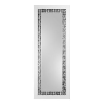 Długie lustro do korytarza Glamour SQ 60x80cm białe GieraDesign GSQ/WH/60x80