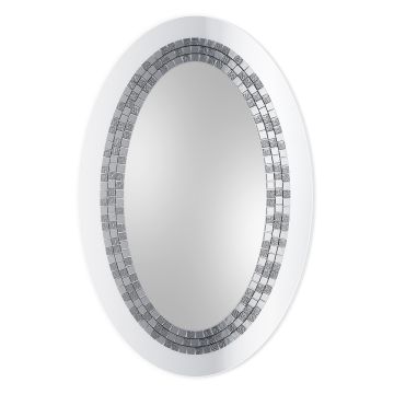 Duże lustro owalne Glamour białe 80x120cm GieraDesign GLO/WH/80x120
