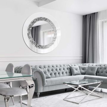 Lustro w stylu Glamour białe 88cm GieraDesign GLM/WH/88