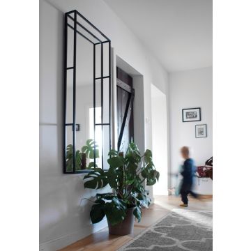 Lustro Grid – w metalowej czarnej ramie 60x170cm GieraDesign GRD/60x170