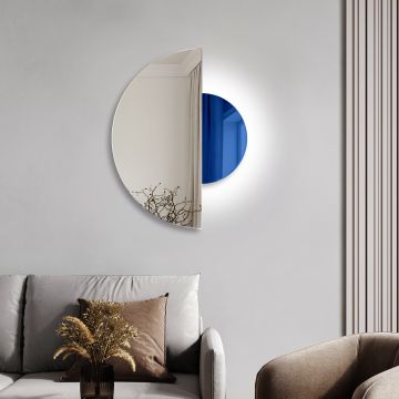 Lustro podświetlane 4000K 80x60 cm GieraDesign Luna niebieskie LNA/LED/BL/80x60/4000K/BZ
