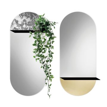 Lustro GieraDesign Novi złote 50x115cm z metalową półką NOV/P/GD/50x115