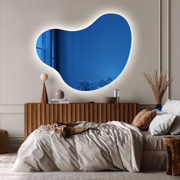 Lustro podświetlane 110x89 cm GieraDesign Plama NO.5 niebieskie PLA/5/BL/LED/D/4000K