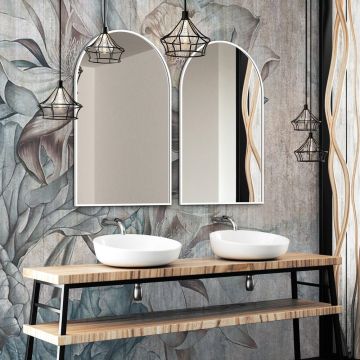 Lustro GieraDesign Portal 40x150cm łukowe białe POR/SL/W/40x150
