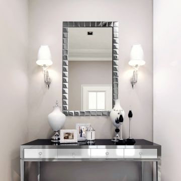 Lustro GieraDesign Quadrum ok. 63x92cm srebrna rama QDR/13x19k