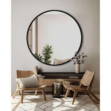 Lustro Scandi – okrągłe w czarnej ramie 90cm GieraDesign SCD/B/90