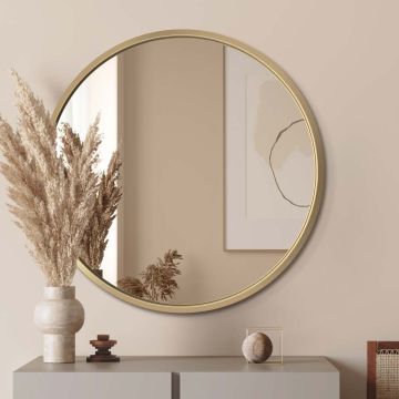 Lustro Scandi – okrągłe w złotej ramie 100cm GieraDesign SCD/G/100