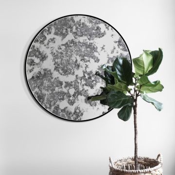 Lustro Scandi Corrosi- czarna rama 50cm GieraDesign SCR/SL/B/50