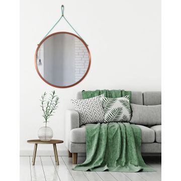 Lustro Scandi Power Mint – na sznurku miedziane 60cm GieraDesign SCP/MN/M/60