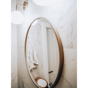 Lustro Scandi Slim – okrągłe złote 130cm GieraDesign SCD/SL/G/130