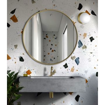 Lustro Scandi Slim – okrągłe złote 120cm GieraDesign SCD/SL/G/120
