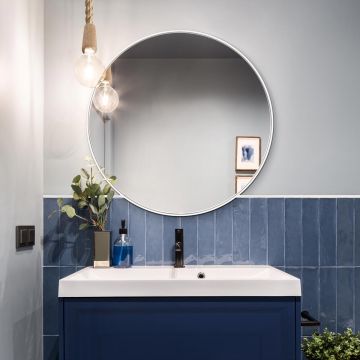 Lustro Scandi – okrągłe w białej ramie 130cm GieraDesign SCD/W/130
