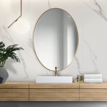 Lustro Scandi Slim owalne złote 50x75cm GieraDesign SCO/SL/G/50x75