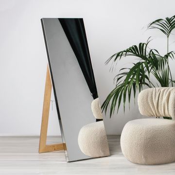 Lustro stojące drewniane silver Block 55x160cm GieraDesign SBL/ST/SK/55x162