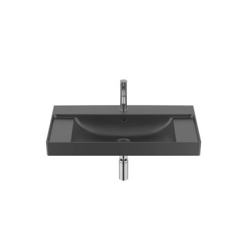 Umywalka ścienna 80x46x16 cm Roca Ona z otw. czarny mat A32768H080