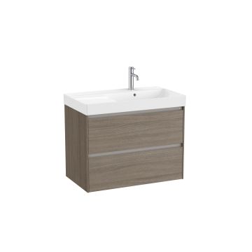 Zestaw łazienkowy Unik z 2 szufladami 80x46x64,5 cm Roca Ona prawy ciemny wiąz A851690511