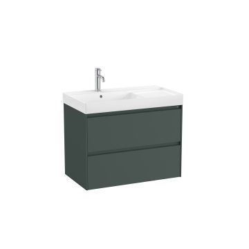 Zestaw łazienkowy Unik z 2 szufladami 80x46x64,5 cm Roca Ona lewy ciemny zielony mat A851692513