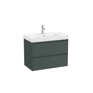 Zestaw łazienkowy Unik z 2 szufladami 80x46x64,5 cm Roca Ona ciemny zielony mat A851691513
