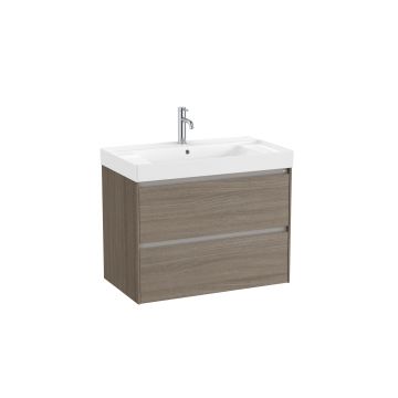 Zestaw łazienkowy Unik z 2 szufladami 80x46x64,5 cm Roca Ona ciemny wiąz A851691511