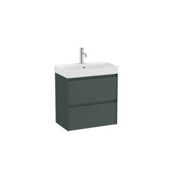 Zestaw łazienkowy Unik Compacto z 2 szufladami 60x36x64,5 cm Roca Ona ciemny zielony mat A851684513