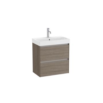 Zestaw łazienkowy Unik Compacto z 2 szufladami 60x36x64,5 cm Roca Ona ciemny wiąz A851684511