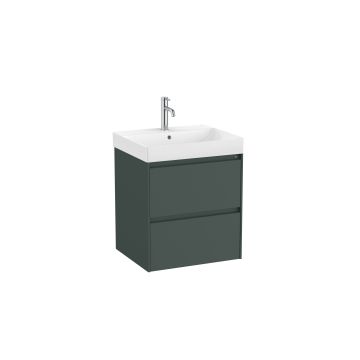 Zestaw łazienkowy Unik z 2 szufladami 55x46x64,5 cm Roca Ona ciemny zielony mat A851687513