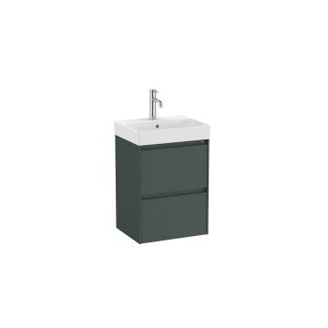 Zestaw łazienkowy Unik Compacto z 2 szufladami 45x36x64,5 cm Roca Ona ciemny zielony mat A851681513