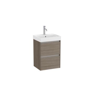 Zestaw łazienkowy Unik Compacto z 2 szufladami 45x36x64,5 cm Roca Ona ciemny wiąz A851681511
