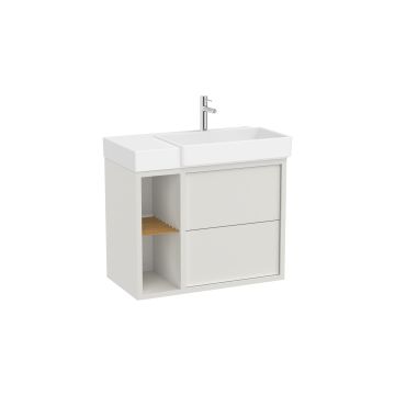 Zestaw szafka z umywalką Unik z 2 szufladami 80x43x60 cm Roca Tura wersja prawa biały mat A852027558