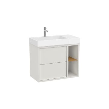 Zestaw szafka z umywalką Unik z 2 szufladami 80x43x60 cm Roca Tura wersja lewa biały mat A852028558