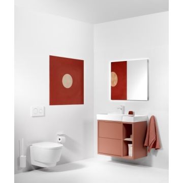 Zestaw szafka z umywalką Unik z 2 szufladami 80x43x60 cm Roca Tura wersja lewa terakota A852028560