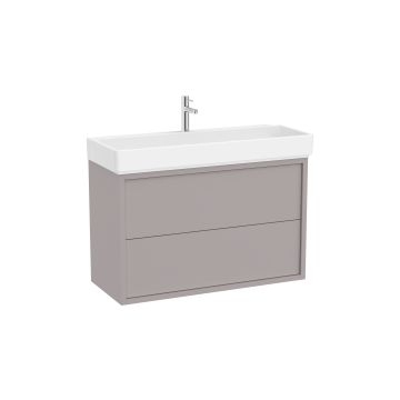 Zestaw szafka z umywalką Unik z 2 szufladami 100x43x60 cm Roca Tura szlachetny szary A852035559