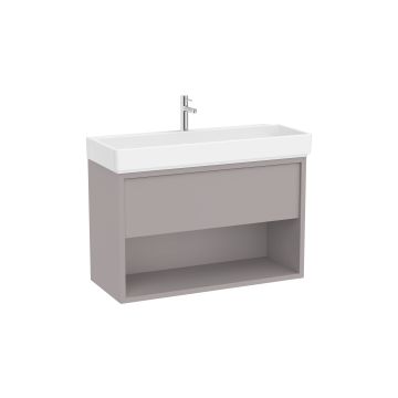 Zestaw szafka z umywalką Unik z 1 szufladą 100x43x60 cm Roca Tura szlachetny szary A852037559