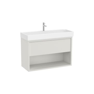 Zestaw szafka z umywalką Unik z 1 szufladą 100x43x60 cm Roca Tura biały mat A852037558