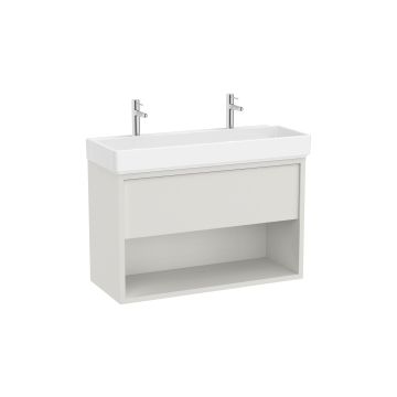 Zestaw szafka z umywalką Unik z 1 szufladą 100x43x60 cm Roca Tura z 2 otw. biały mat A852038558