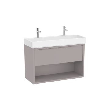 Zestaw szafka z umywalką Unik z 1 szufladą 100x43x60 cm Roca Tura z 2 otw. szlachetny szary A852038559