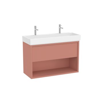 Zestaw szafka z umywalką Unik z 1 szufladą 100x43x60 cm Roca Tura z 2 otw. terakota A852038560