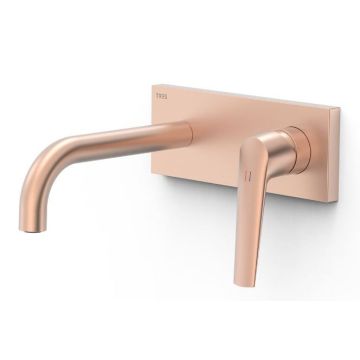Bateria jednouchwytowa Tres Fuji podtynkowa umywalkowa wylewka 180 mm matowe różowe złoto 28130023OPM