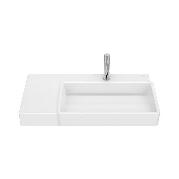 Umywalka ścienna 80x43x15 cm Roca Tura prawa z otw. biała A327696000